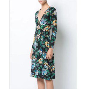 Diane Von Furstenberg Black Floral Dress